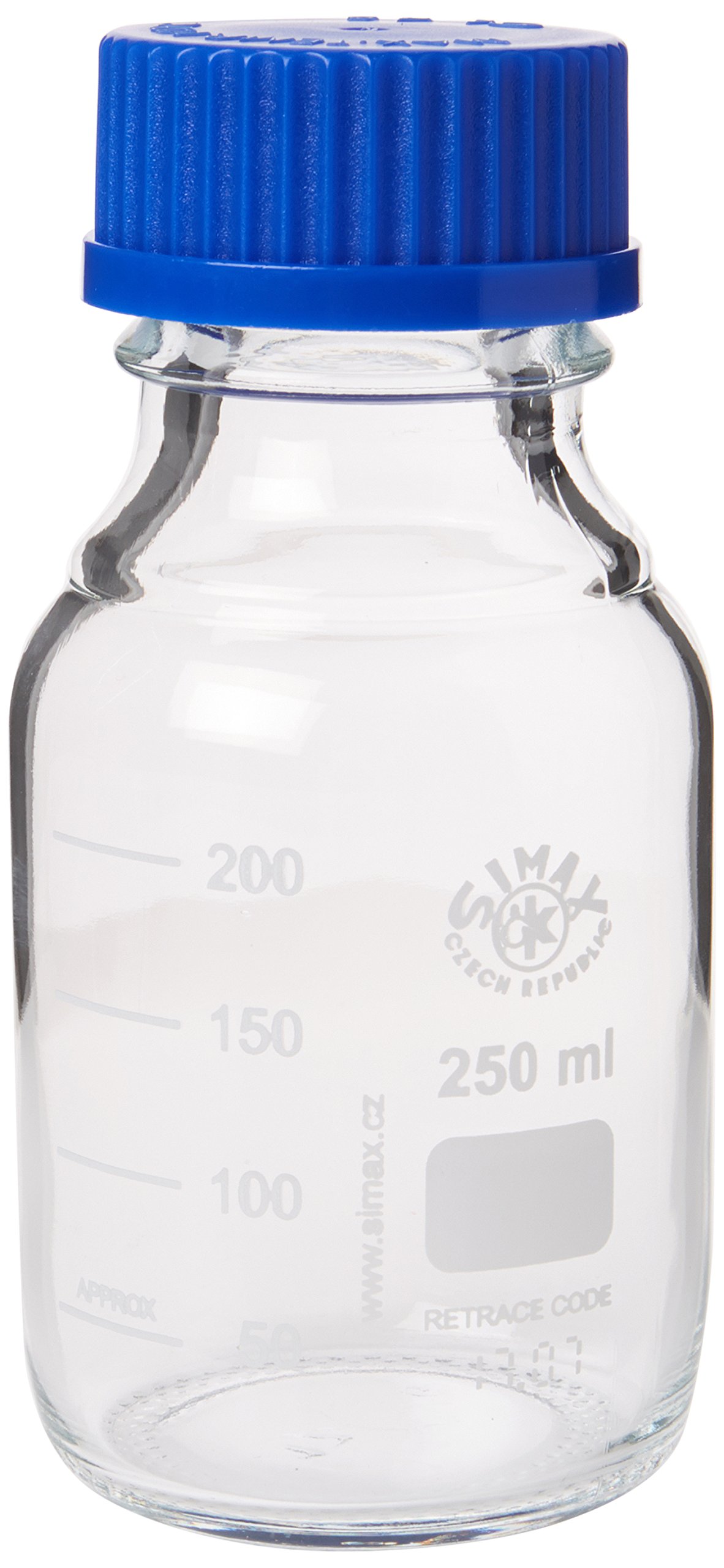 250ML BOROSILICATE GLASS LABORATORY REAGENT BOTTLE SIMAX (DURAN PYREX EQUIVALENT)