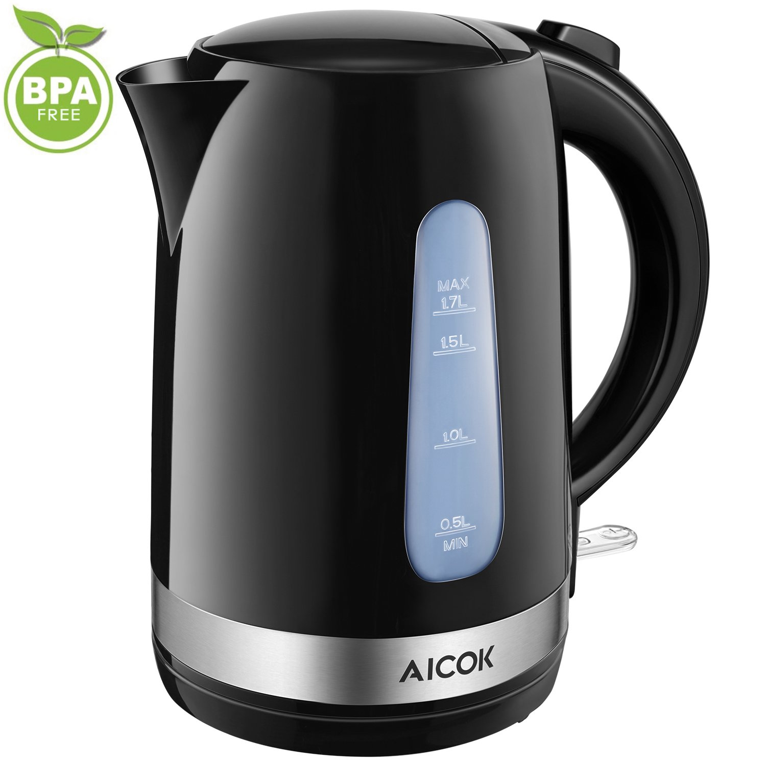 Aicok Hervidor Eléctrico Hervidor Rápido Ventana Indicadora Visible con Mango Táctil Fresco