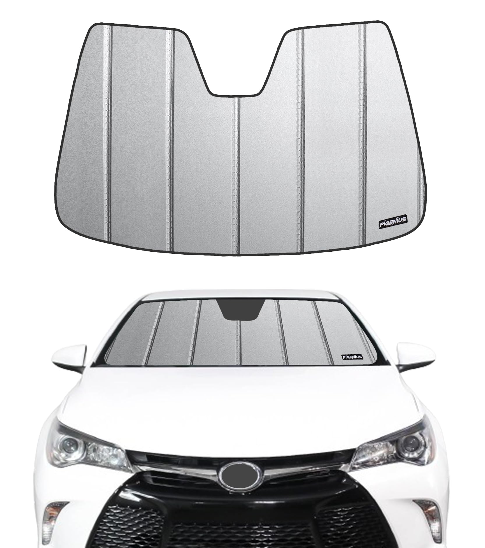 Photo 1 of Pigenius Windshield Sun Shade for Toyota Camry 2015-2017,Front Window Sunshade,6 Layers Sun Shield,Block UV Rays Dashboard Shield,Insulation Sun Shade Accordion Fold
