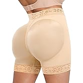 SHAPELLX Butt Lifting Shapewear For Women Tummy Control Faja Shaping Shorts Thigh Slimming Panties Mid Waisted Shaper (Beige,Medium)