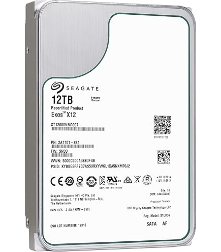 Amazon.com: Seagate Exos X16 ST12000NM001G 12 TB Hard Drive