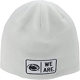 ZHATS NCAA Unisex-Adult NCAA Officially Licensed Beanie Edge Patch Defer White