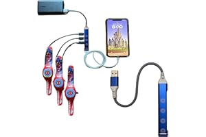 Kaizen Kreations MultiCharger for MagicBand+, MagicBand + & Magic Band Compatible with FuelRod and Other External Battery. Disney World Accessories for Trip to Disneyland or Cruise (USB-A, 2-Pack)
