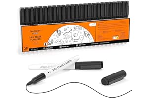 Shuttle Art Dry Erase Markers, 25 Pack Black Magnetic Whiteboard Markers with Erase, Fine Point Dry Erase Markers Perfect for