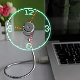 ONXE LED USB Clock Fan with Real Time Display Function,Stocking Stuffers for Men Christmas Gadgets,Father's Gifts,1 Year Warranty