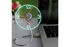 ONXE LED USB Clock Fan with Real Time Display Function,Stocking Stuffers for Men Christmas Gadgets,1 Year Warranty (Clock