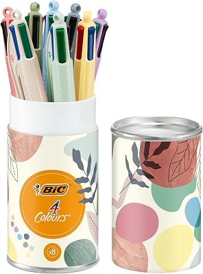 4 Cores Mineral Tones e Pastel Medium Point Pens (1,00 mm) - Cores de corpo Mineral e Pastel Variadas, pack de 8