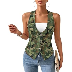 MZERSE Women's Business Casual Vest Button Down | Sleeveless, Blazer Waistcoat, with Pockets for Office Wear