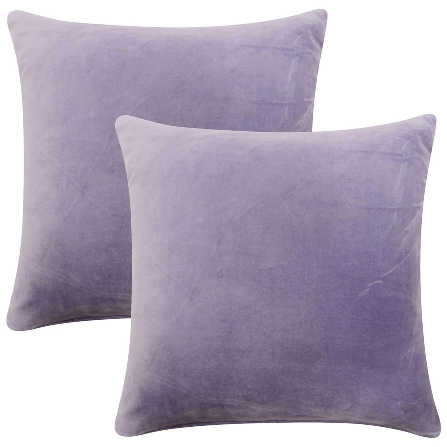 Aubina Set of 2 Cotton Velvet Cushion Covers, Pair of Luxury 100