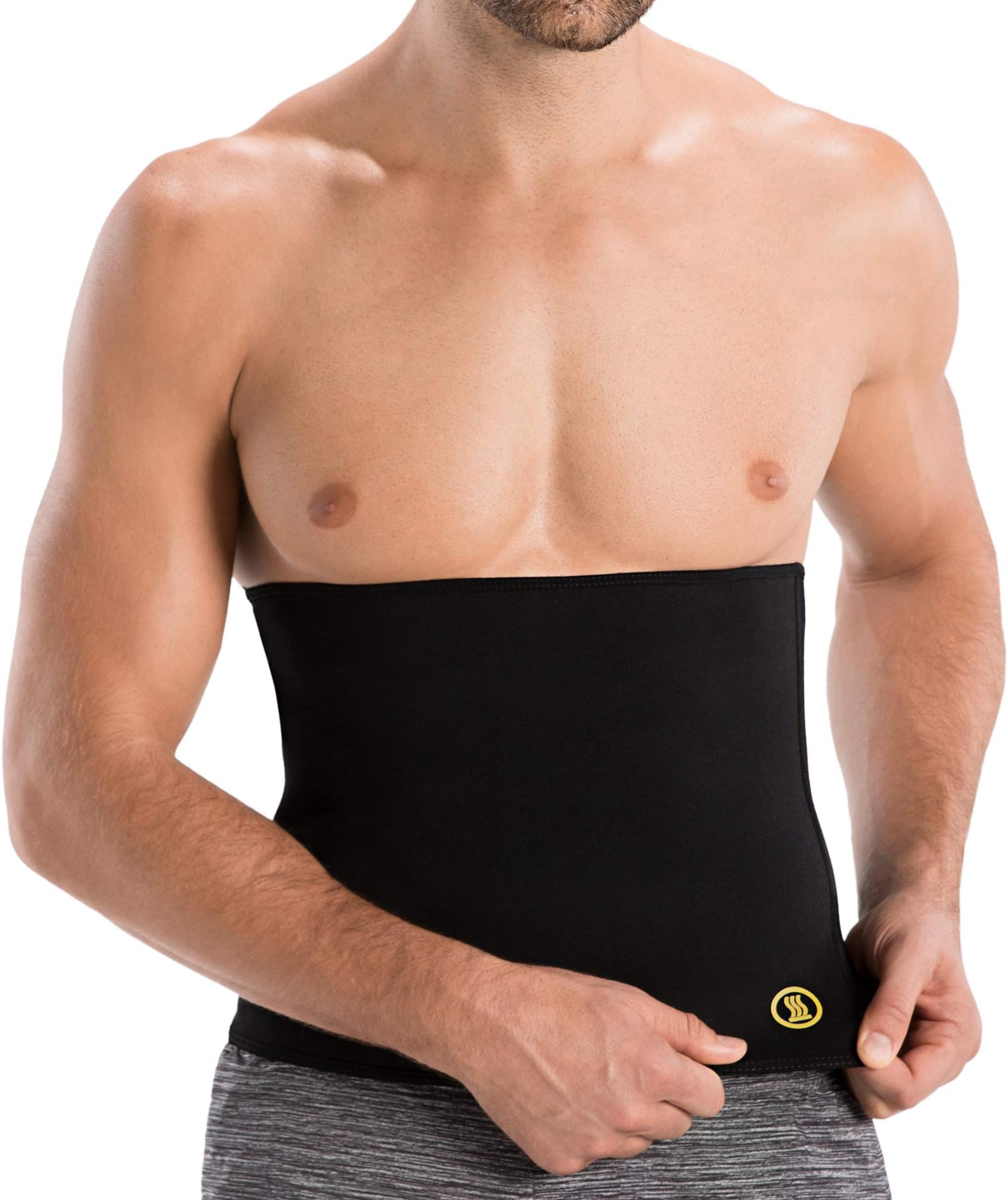 HOT SHAPERS Hot Belt for Men – Abs – Abdominal Stimulator Belt – Core Enhancer – Trimmer Band for Body Workouts, Weight Loss Waist Slimming, Shaping and Sauna Sweat Sessions