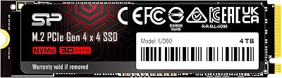 SP Silicon Power 4TB UD90 NVMe PCIe Gen4 M.2 SSD 5000/4500 MB/s