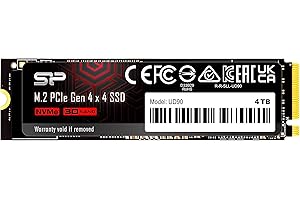 SP SILICON POWER Silicon Power 4TB UD90 NVMe 4.0 Gen4 PCIe M.2 SSD R/W up to 5,000/4,500 MB/s (SP04KGBP44UD9005)
