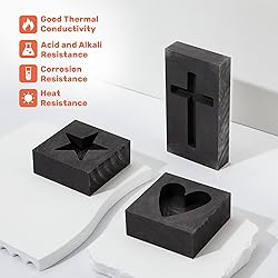 4 Pieces Graphite Ingot Molds,Upgrade Heart Star