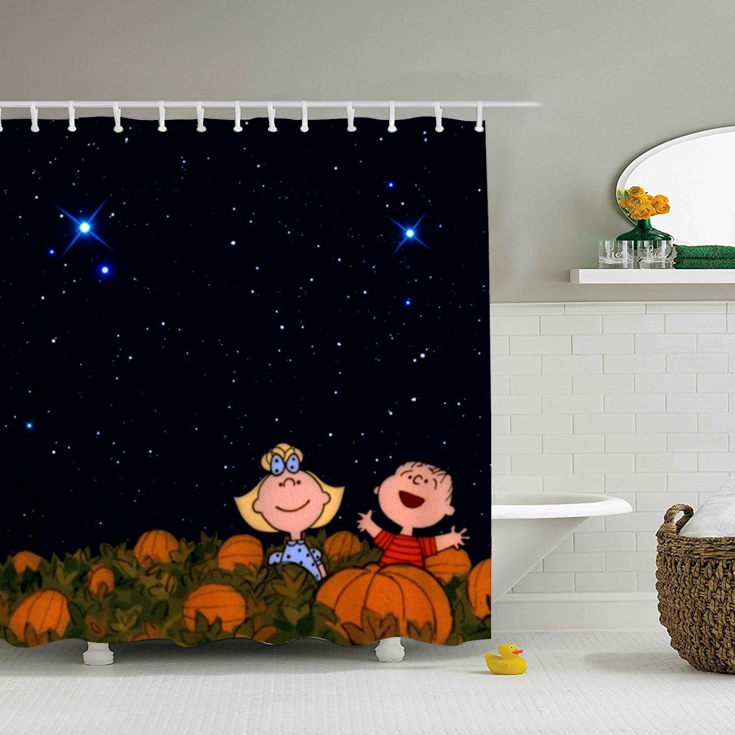 Pxh Charlie Brown Snoopy Print Shower Curtain 66x72inch Bathroom