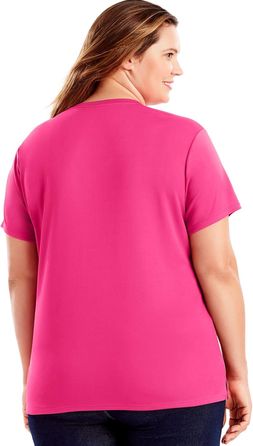 Just My Size Women's Plus-Size Cool DRI Short Sleeve V-Neck Tee at  Women’s Clothing store