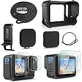 FitStill Black Silicone Sleeve Rubber Protective Case Only for Go Pro Hero 13 Black,Battery Side Cover&Screen Protectors& Len