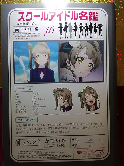 Amazon Co Jp 完全箱包装ラブライブm S南ことりスクールアイドル学習帳 かていか ショウワノート製 ホビー