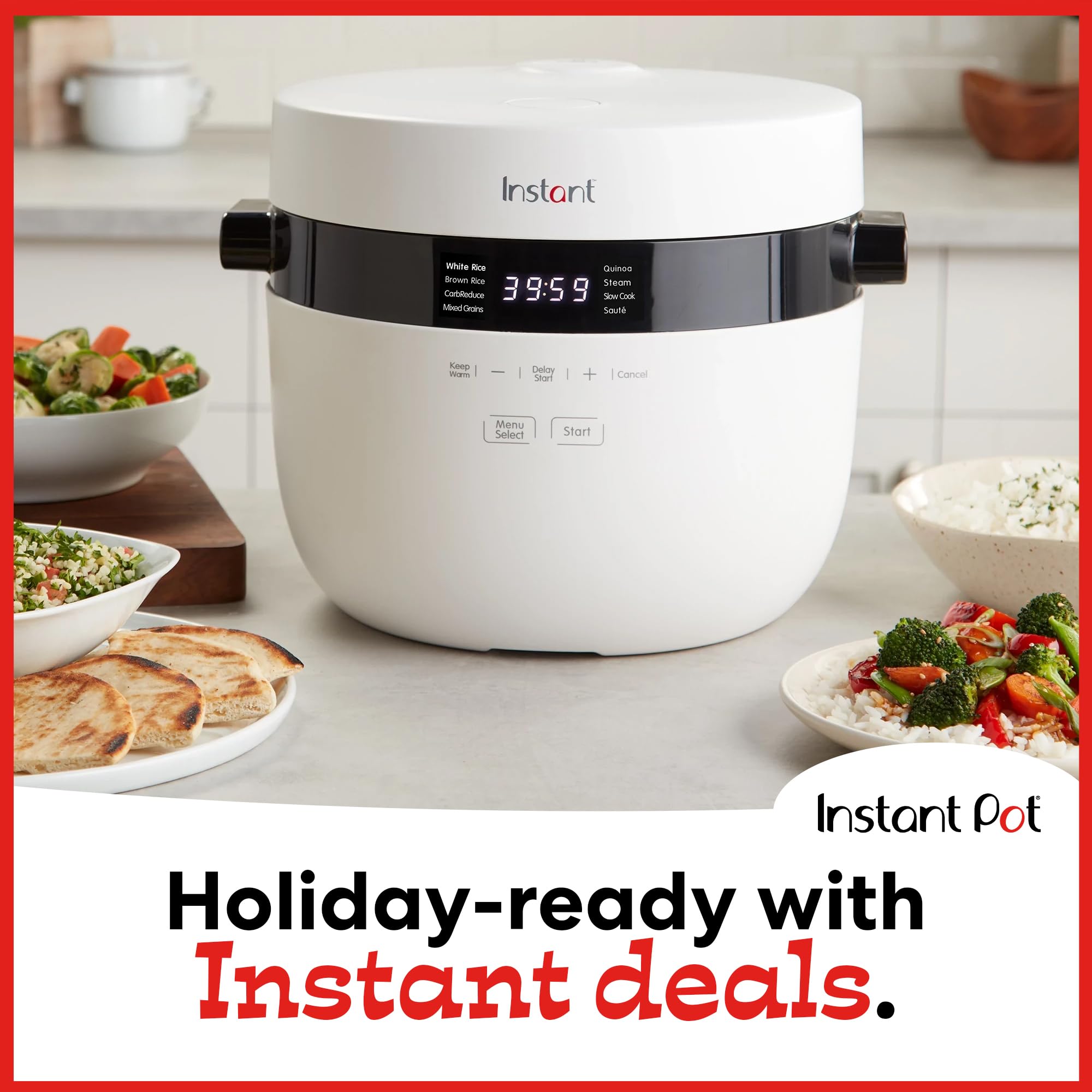 Instant Pot 20-Cup Rice Cooker, Rice and Grain Multi-Cooker with Carb Reducing Technology without Compromising Taste or Texture, From the Makers of Instant Pot, Includes 8 Cooking Presets