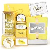 iAOVUEBY Employees Appreciation Gifts, Thank You Gift Baskets for Women Best Friend Appreciation Gift for Coworkers Teachers with Thank You for Being Awesome Glass