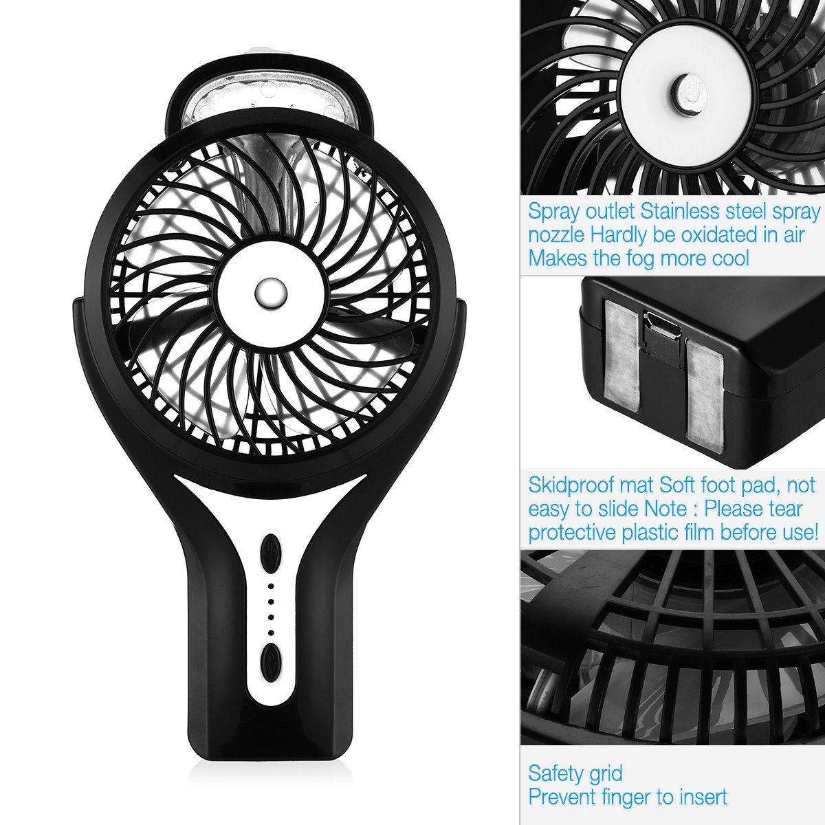 isYoung USB Ventilator Mini Fan mit Kühlung -schwarz