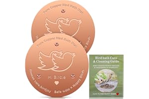 CARE2FIT Bird Bath Cleaner Disk: 99.99% Pure Copper Water Purifier, 0.6mm Reinforced & 3-Point Support, All-Season Universal Fit for Outdoor Baths | Gift a Bird Bath Cleaning Guide