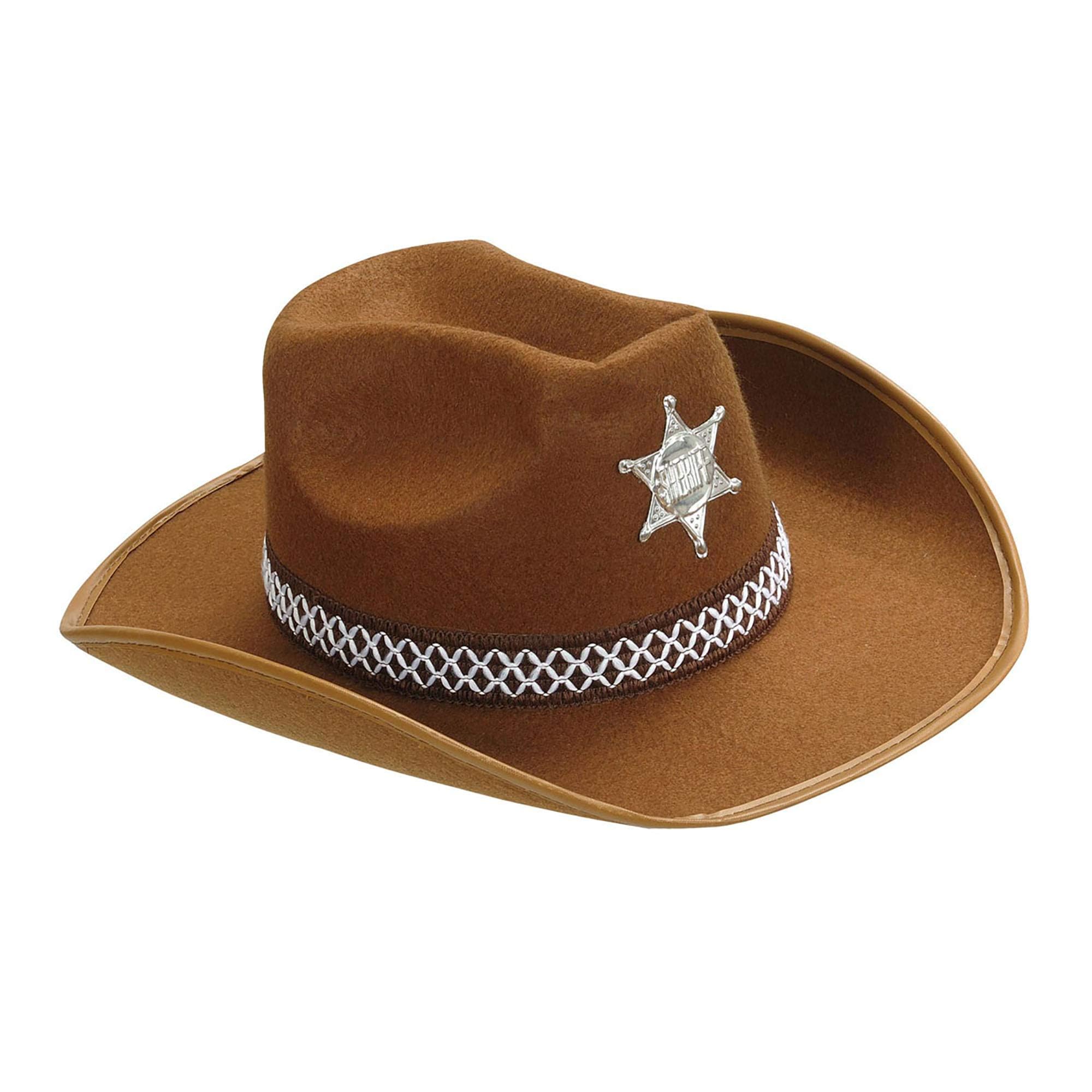 Sheriff Felt - Brown Sheriff Hats Caps & Headwear for Fancy Dress Costumes Accessory