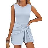 ANRABESS Women Summer Sleeveless Bodycon Tie Waist Romper Skort Mini Tennis Athletic Dress Built Shorts Casual Vacation Dress