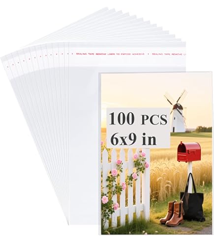 Amazon.com: Delatanus 6''x 9'' Clear Cellophane Bags 1.6-mil,Fits A9  Envelopes 6X9 Inch Art Work Cards Photos Candy Treats Bakery Cookie Clear  Cello Plastic Sleeve(100 Count) : Health & Household