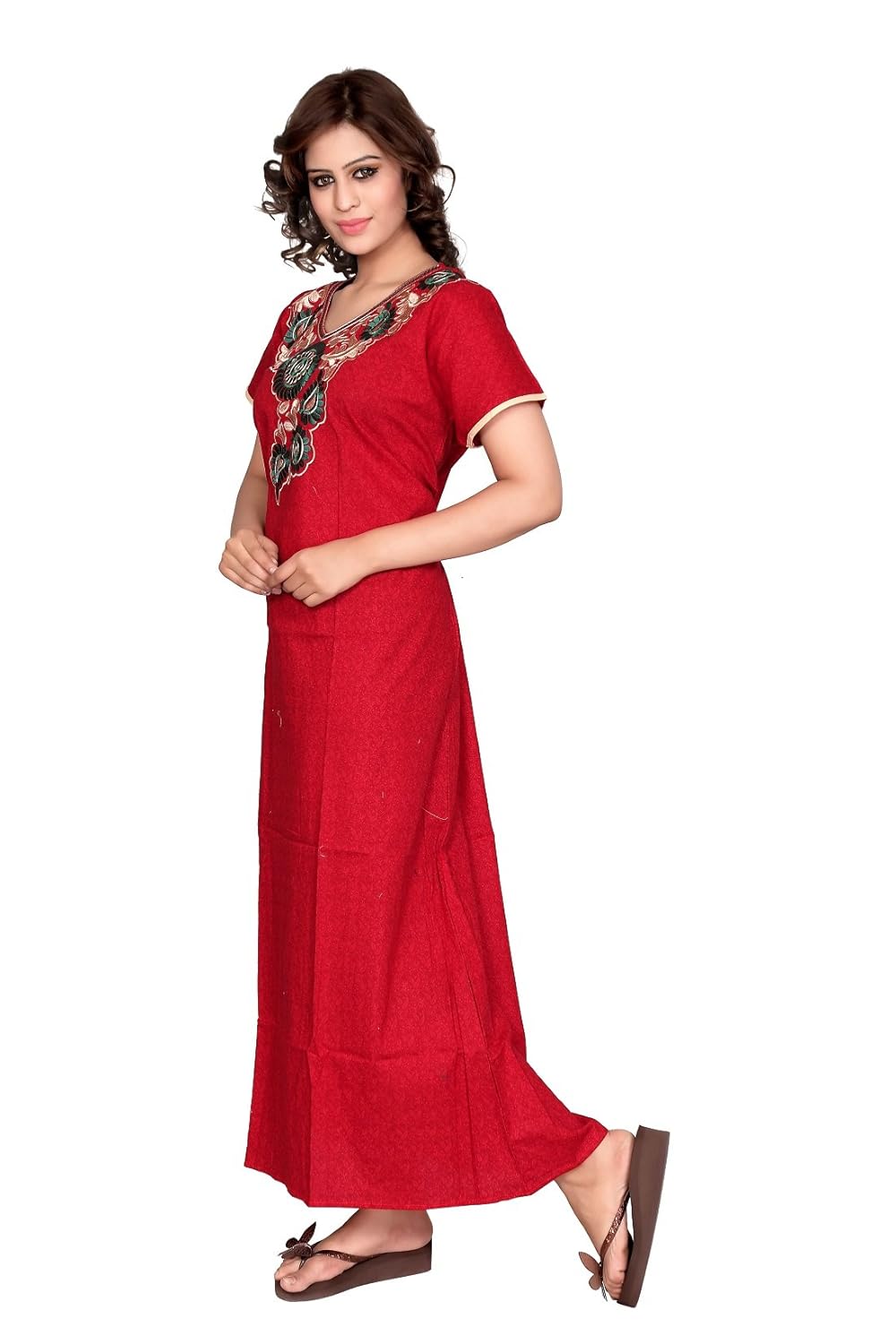 mahaarani women's cotton nightwear(veer426, pink, free size)