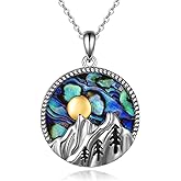 YFN Mountain Necklace for Women Sterling Silver Mountain Pendant Necklace Nature Jewelry Gift for Skiers, Hikers, Campers, Climbers and Nature Lovers