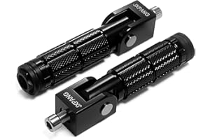 JXPANG Universal Motorcycle Bicycle Folding Passenger Foot Pegs M8 Rearsets Rear Set Footrests Footpeg Foot Rest Peg Pedals For Bike Install Hole 8mm (Type A-Black)