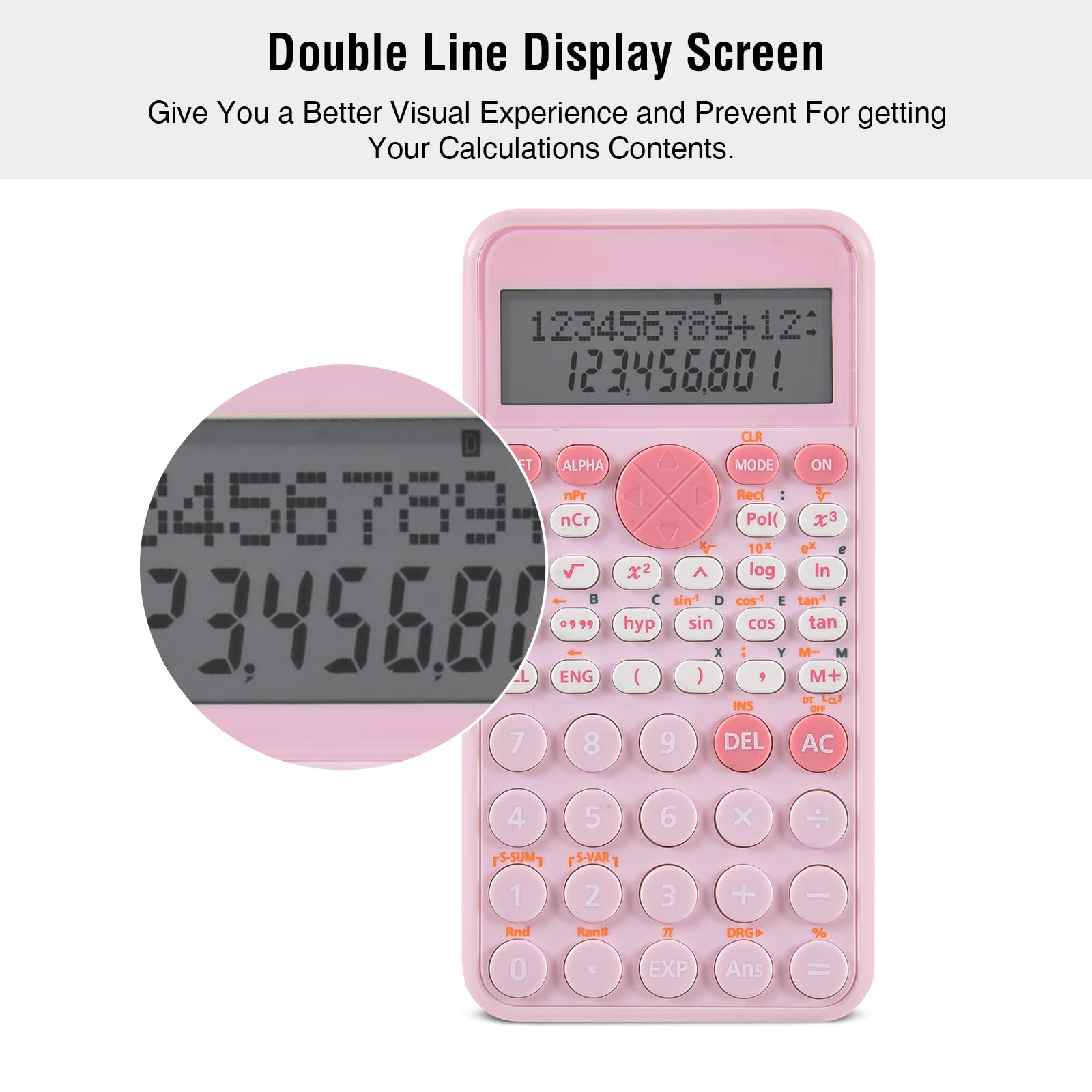 EooCoo 2-Line Standard Scientific Calculator, Portable and Cute School Supplies, Cute Office Desk Accessories, Suitable for Primary School to College Student Use