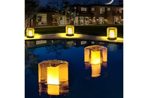 LanPool Solar Floating Pool Lights, Flame Pool Lights for Inground Pool Accessories Waterproof, Glow in The Dark Swimming Pool Lights Gift, 2024 Upgraded Solar Floating Lights for Pool Party Decor-1PC