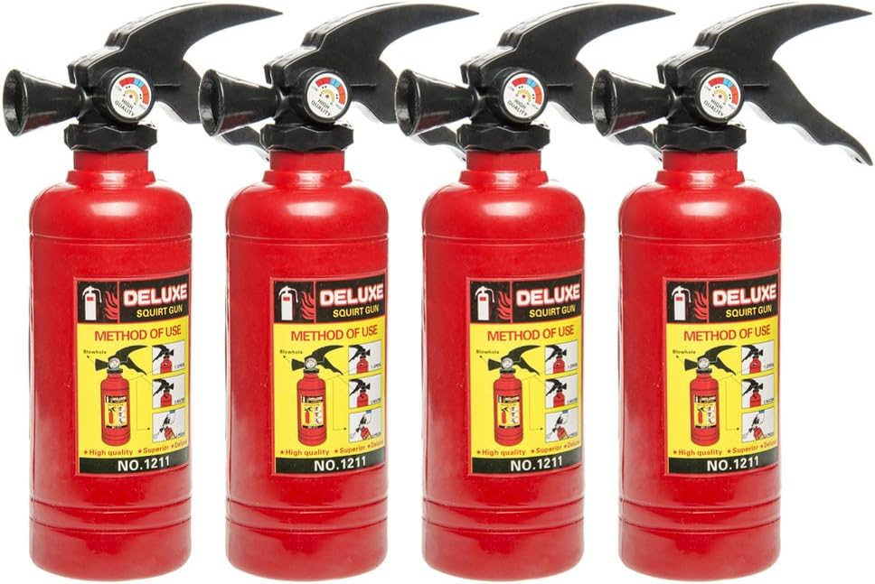 Schramm® 4 pieces water pistols Fire extinguisher approx. 18x5cm water