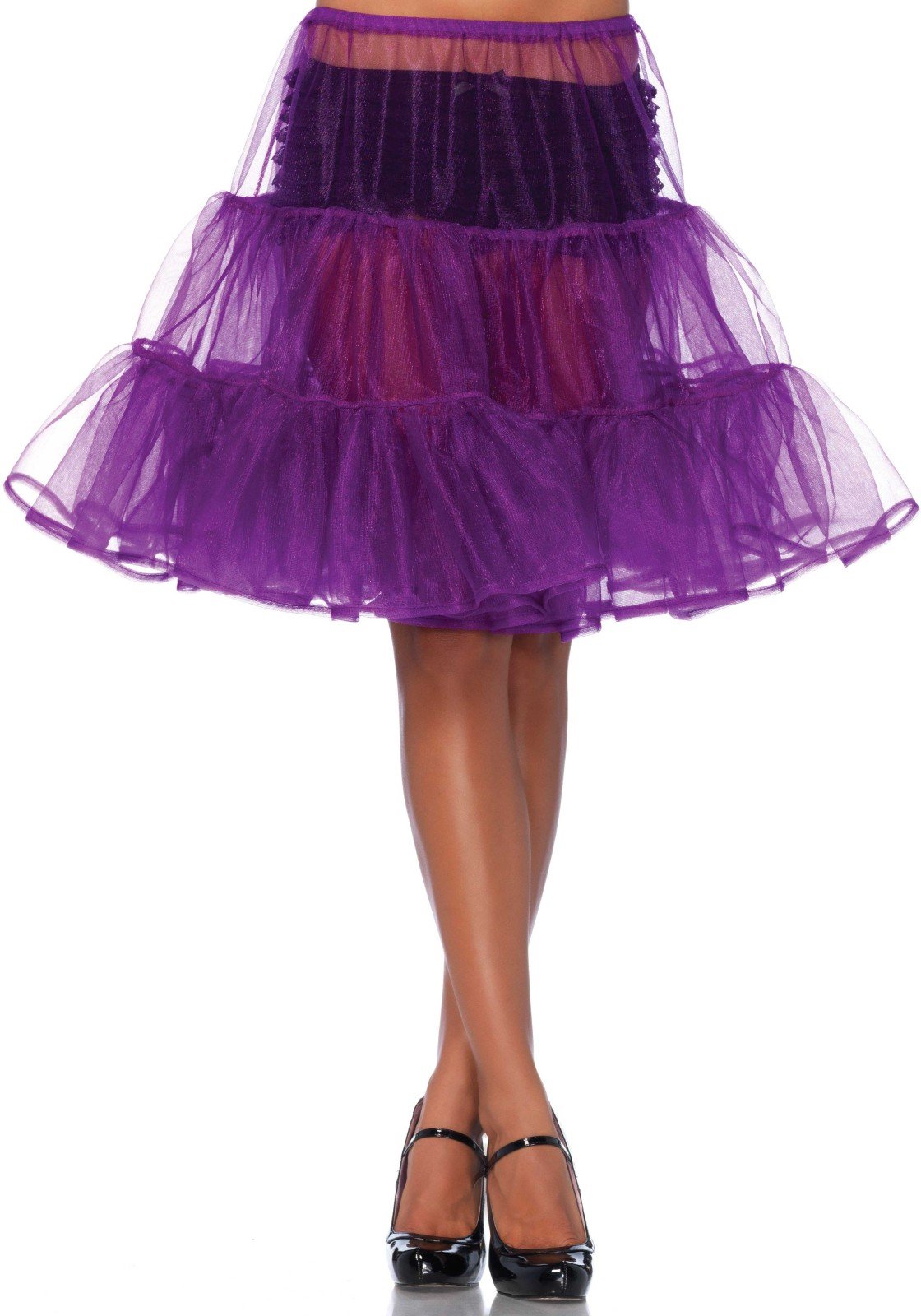 Leg Avenue Knee Length Petticoat Skirt, One Size, Purple