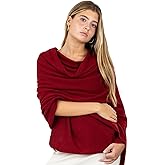 Velanio Cashmere Luxury Knitted Wrap Travel Shawl Scarf, Pashmina Stole, All-Season Scarf for Women Cashmere Wool Blend