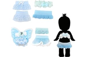 CKONXE 4 Sets Doll Clothes Compatible with Sonny Angel, Mini Doll Clothing for 3 Inch Collectible Dolls Cute Accessories Outfits Includes Tops and Skirts for Display and Decoration, Blue