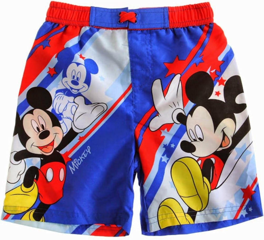 Boys Disney Mickey Mouse Swim Shorts Red/Blue (34 Years