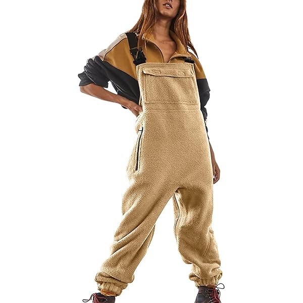 Amazon.com: midelxp Womens Fleece Overalls Loose Casual One Piece