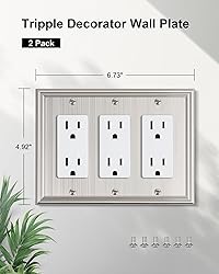 TREEWELL 2-Pack Decorative Tripple Decorator Outlet