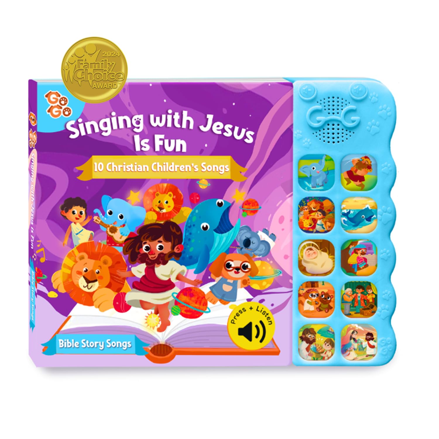 GO GO Bible Story Songs: 10 Toddler Songs, Christian Toys for Toddlers 3-5, Sound Books for Toddlers 1-3
