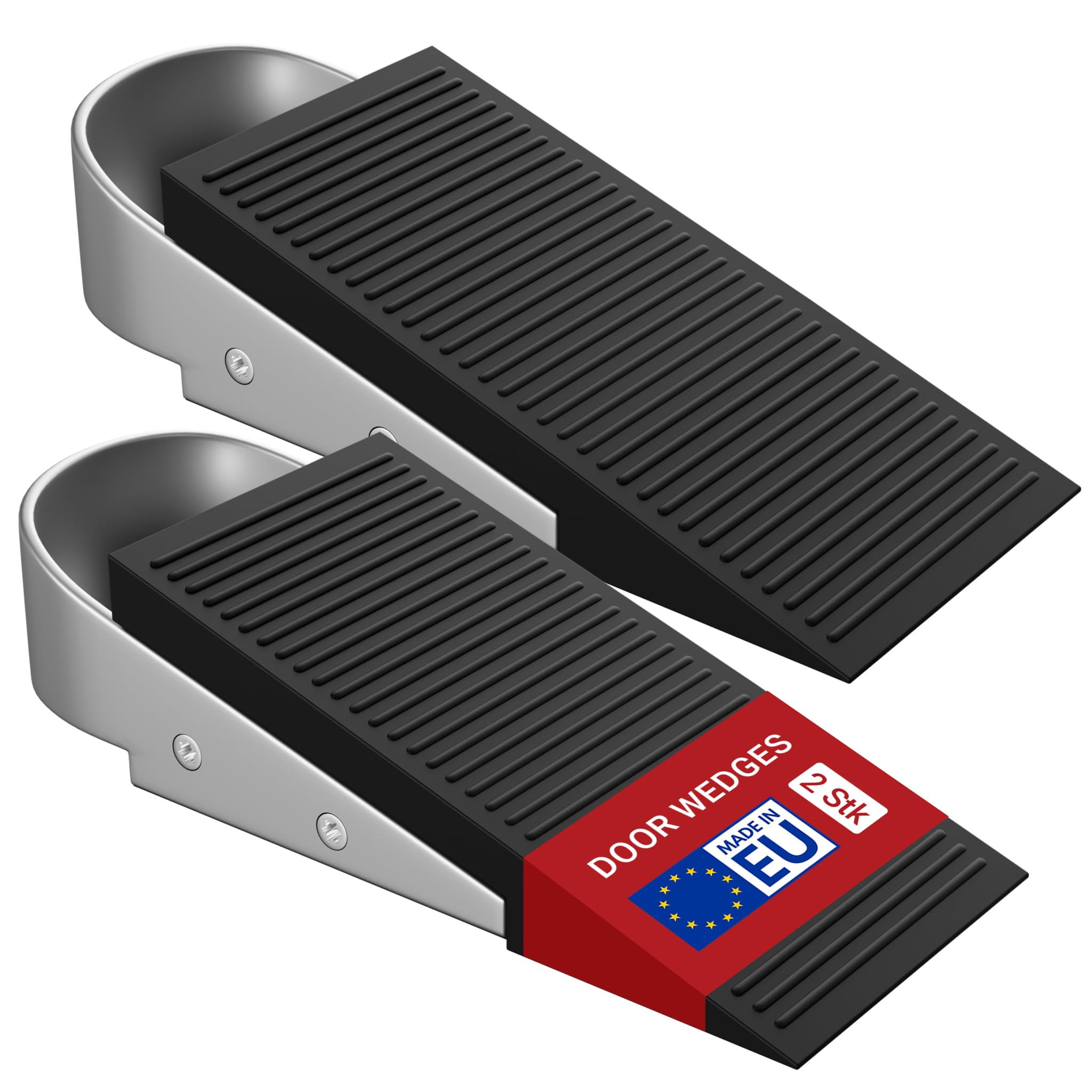 Loumaxx Door Stop Wedge - Door Wedge Rubber Robust and Flexible - Non-Slip Door Wedges for Strong Hold - for 1 mm - 30 mm Door Gaps - Protect Doors/Walls