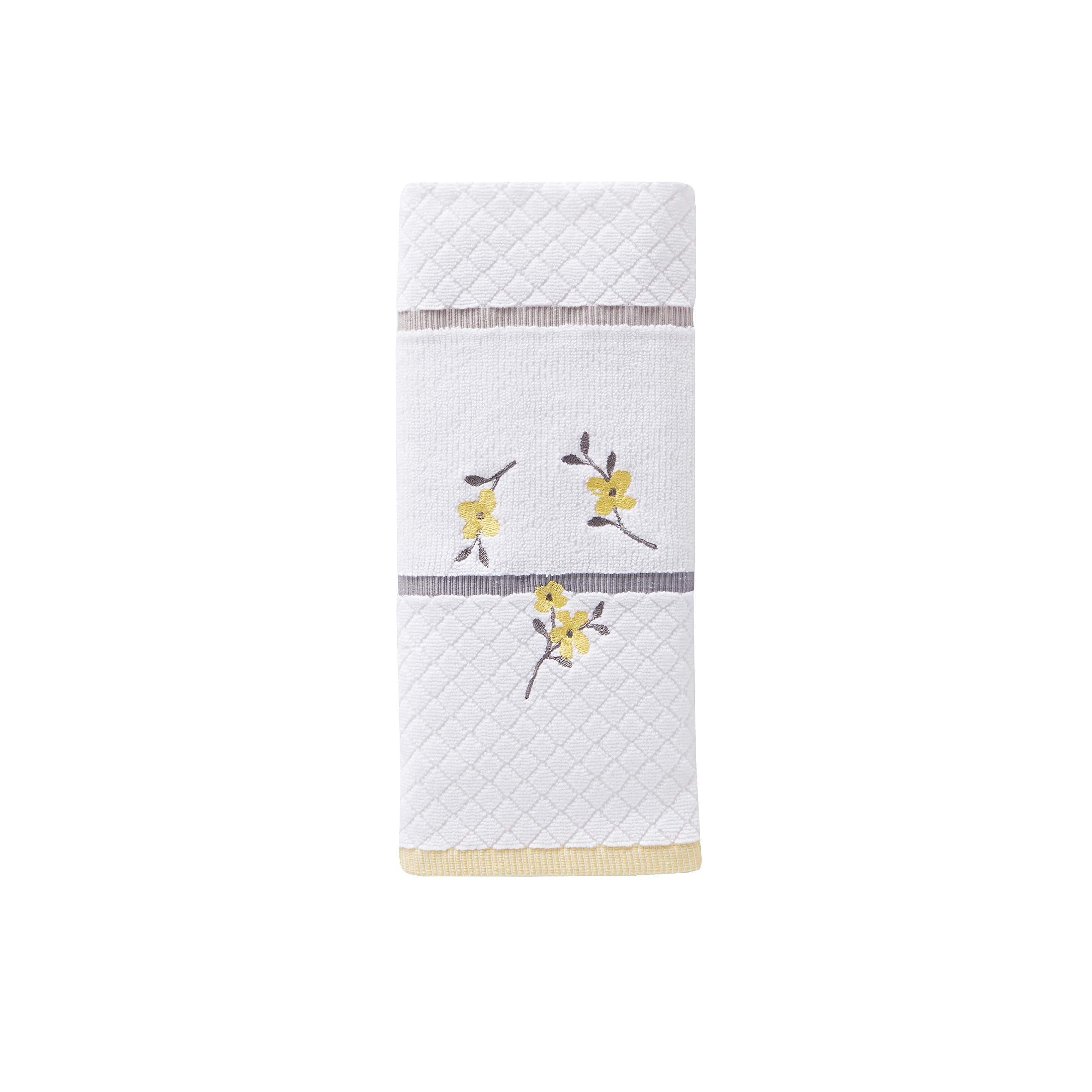 SKL Home Spring Garden Hand Towel, White