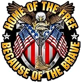 American Bald Eagle Flag Decal Sticker - 12 Inch - Vinyl Car Truck Bumper Patriotic Military Waterproof Decal Eagle for Car Trailer Truck SUV Van Motorcycle Outdoor Window Wall Laptop Tablet