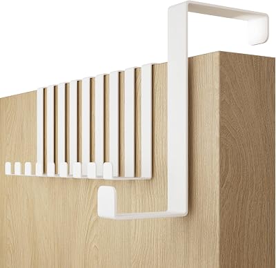 4smile Over Door Hook Set of 10 - White, Holds 8KG, 3.6/4.6 cm Leaf Depth