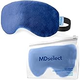 MDselect Microwavable & Freezable Hydro Beads Eye Mask - Warm & Cold Therapy for Dry Eyes, Styes, Blepharitis & Sinus Relief
