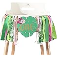 Aloha to One Tropical Hawaiian Luau Theme Highchair Banner- Wild One Highchair Banner for Girls, Pink Jungle Safari Animal 1st Birthday Decorations, Tropical Birthday Banner
