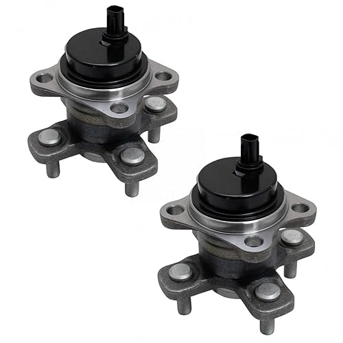 TRQ 2 Piece Rear Wheel Bearing & Hub Assembly Set with ABS Sensor Compatible with 2012-2015 Scion iQ