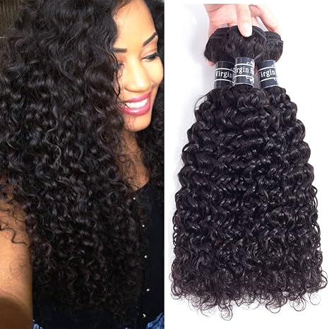 10a Brazilian Curly Hair Weave 3 Bundles 14 16 18 300g Virgin