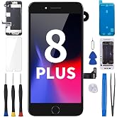 BESJMYT for iPhone 8 Plus Screen Replacement with Home Button 5.5" LCD | 3D Touch LCD Display Digitizer Black Full Assembly Glass Front Camera Speaker Sensor Fix Tools Repair Kit A1864 A1897 A1898